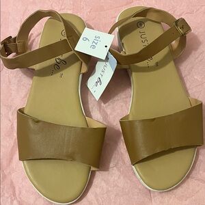 Just Be Women's Brown Strap Sandals
